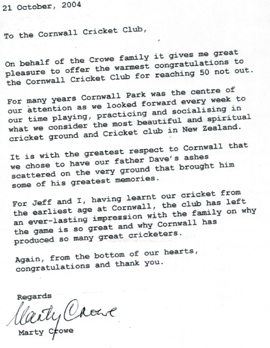 Crowe letter