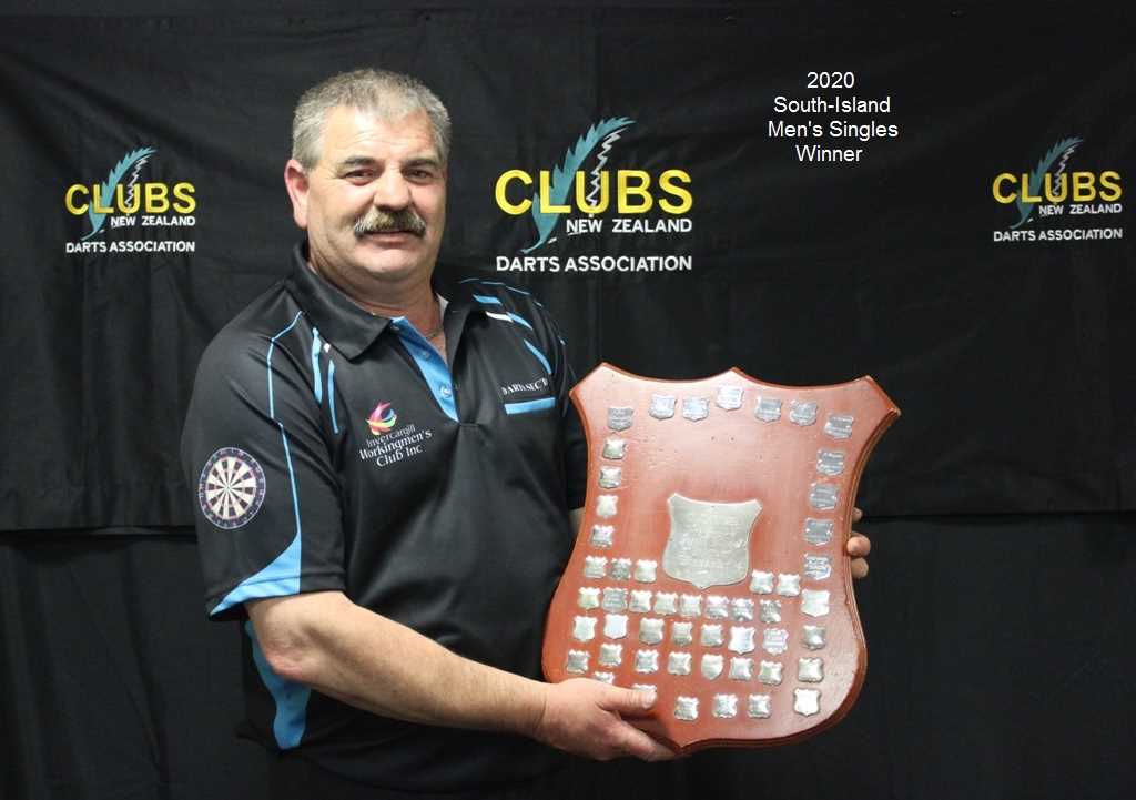 Warren Parry, Invercargill Working Men's Club. 2020 Clubs New Zealand Darts South Island Championship  Men's Singles Winner.