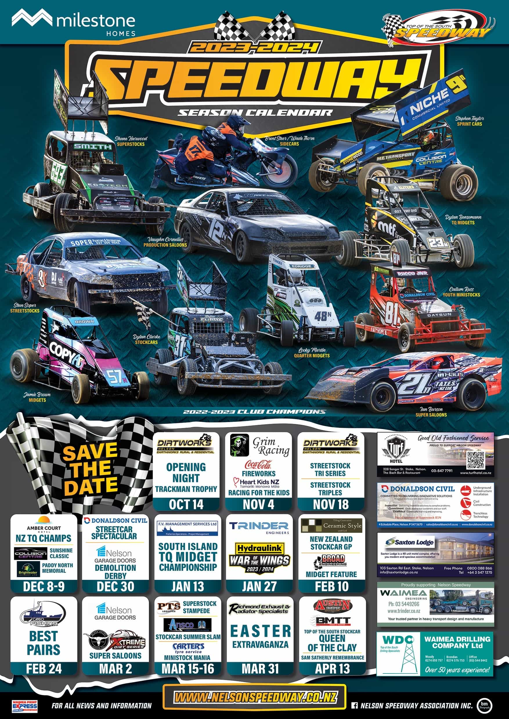 Nelson Speedway Season Calendar