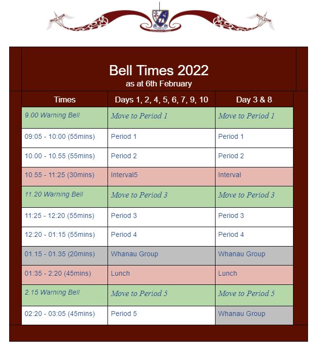 kaitaia-college-bell-times