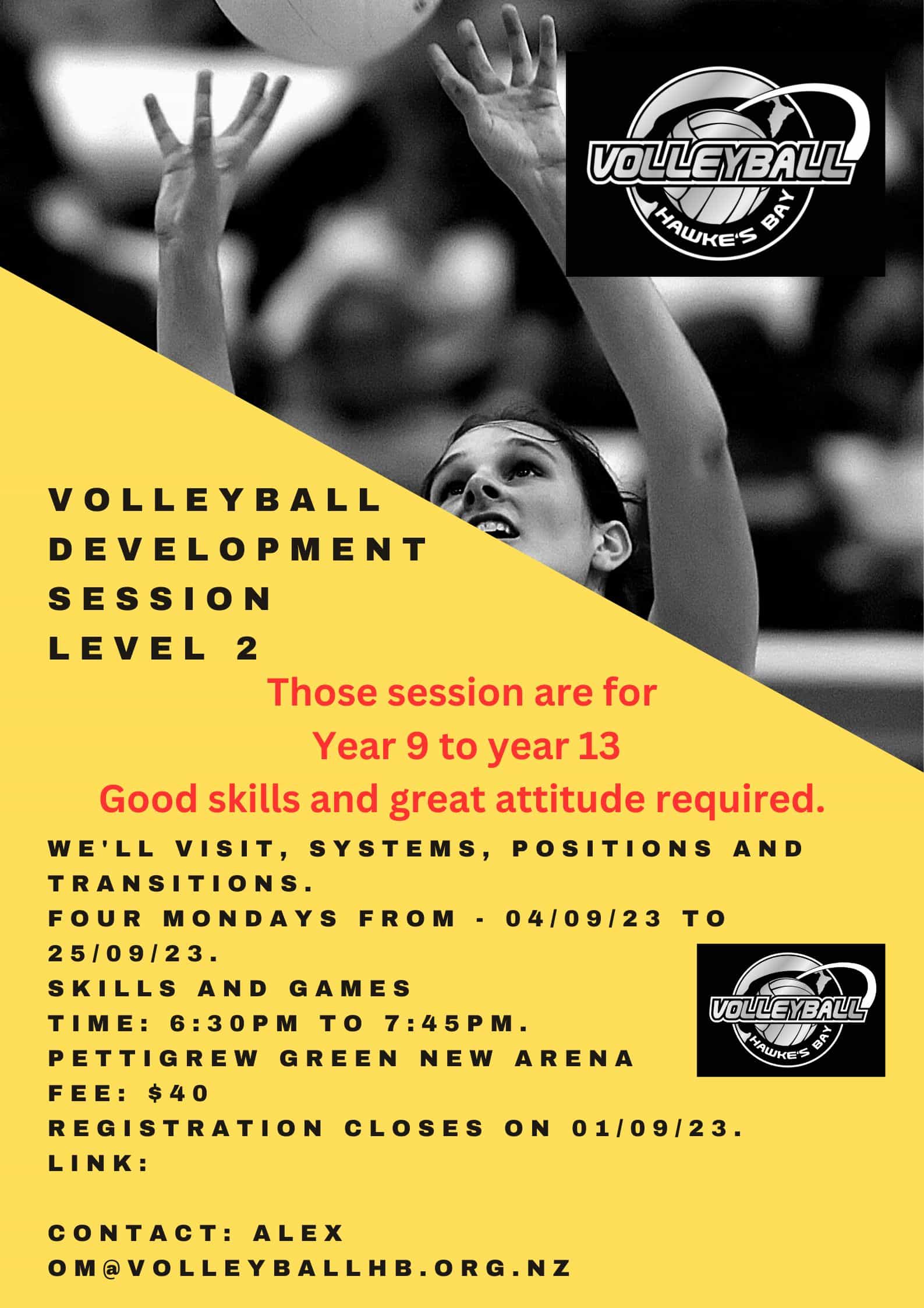 Copy of Black University Volleyball Tryouts Poster - 1