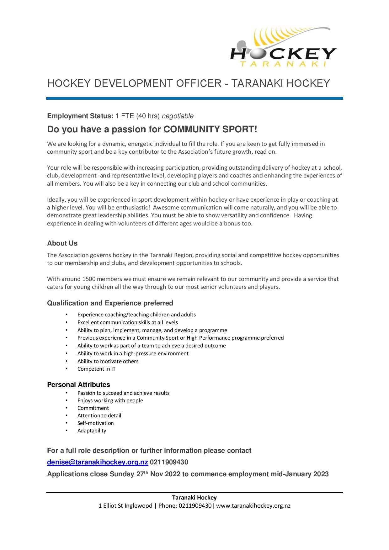 Taranaki Hockey Home