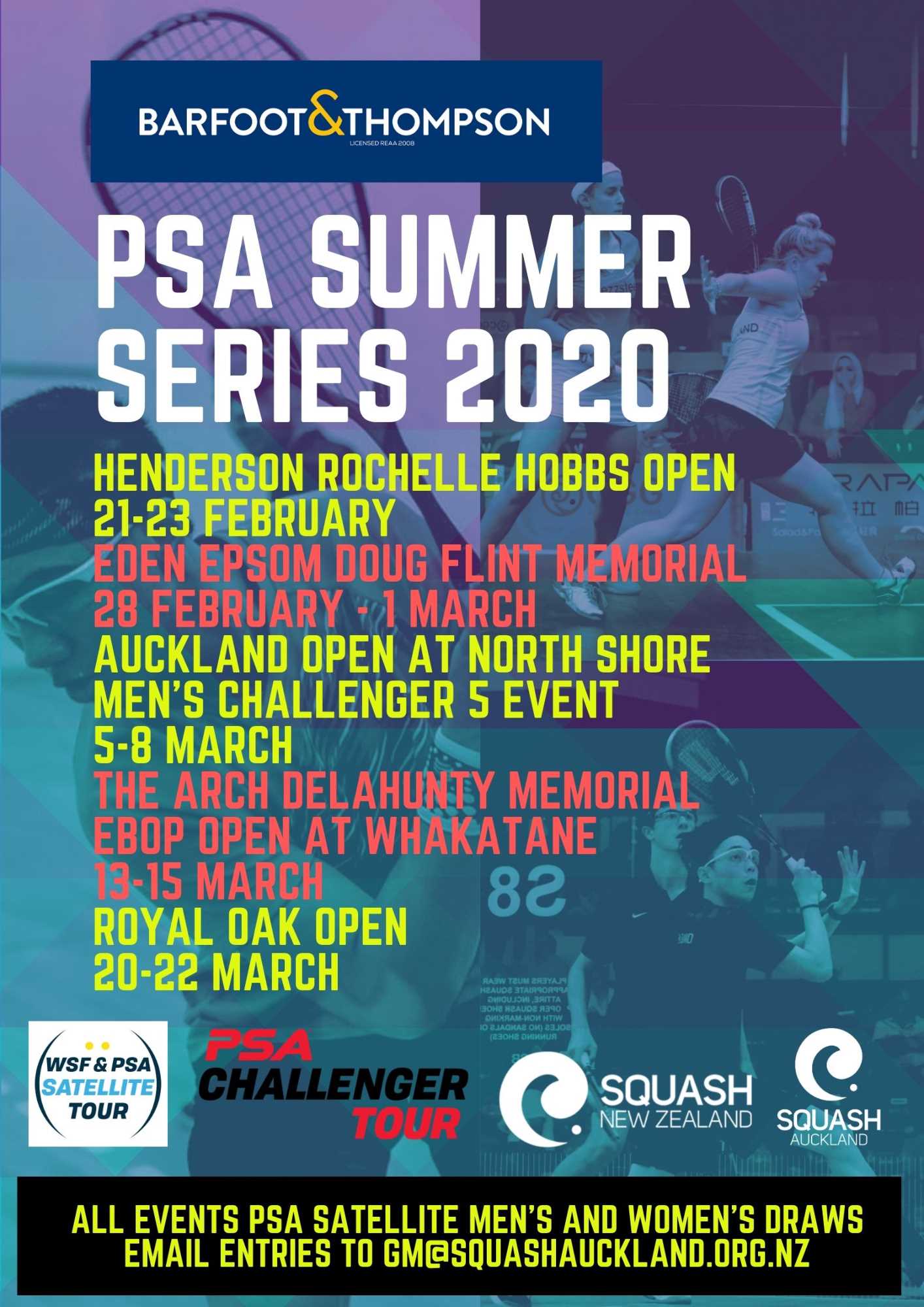 Squash Launches Barfoot & Thompson PSA Summer Series