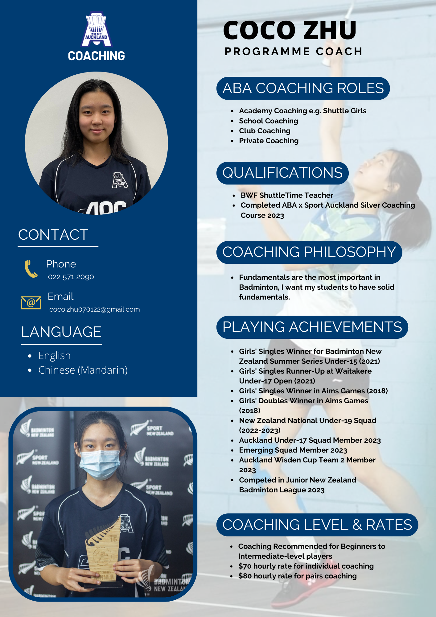 Auckland Badminton Association FIND A COACH