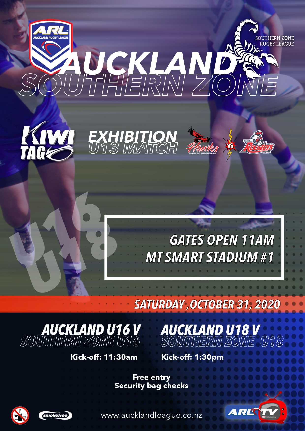 Game Day info - Auckland v Southern rep matches