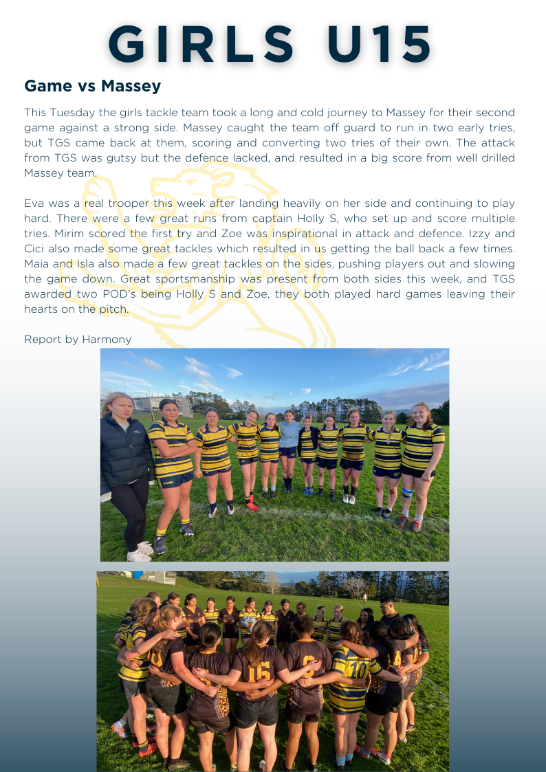 Rugby: Newsletter 28 July