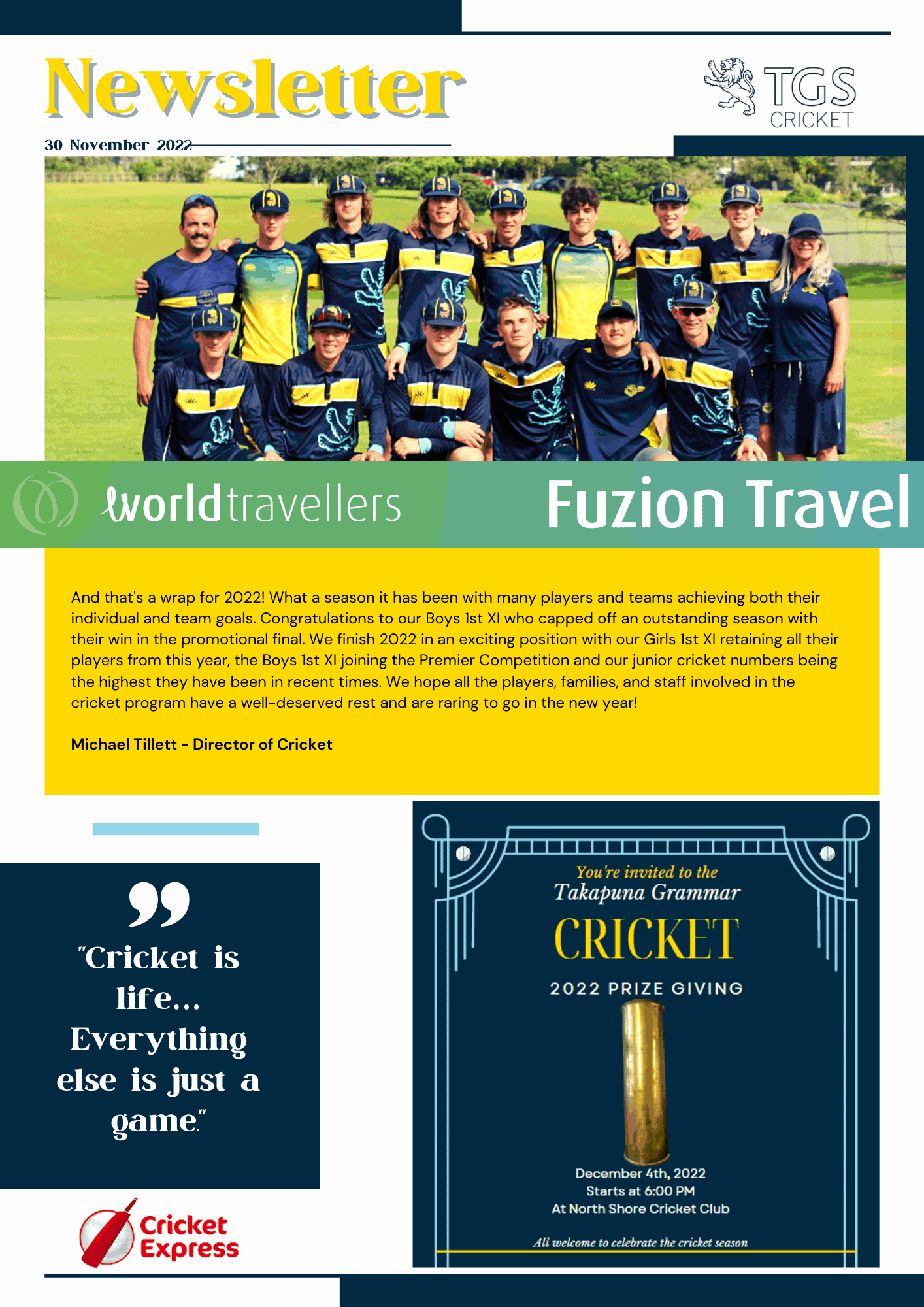 Cricket: Final newsletter for 2022