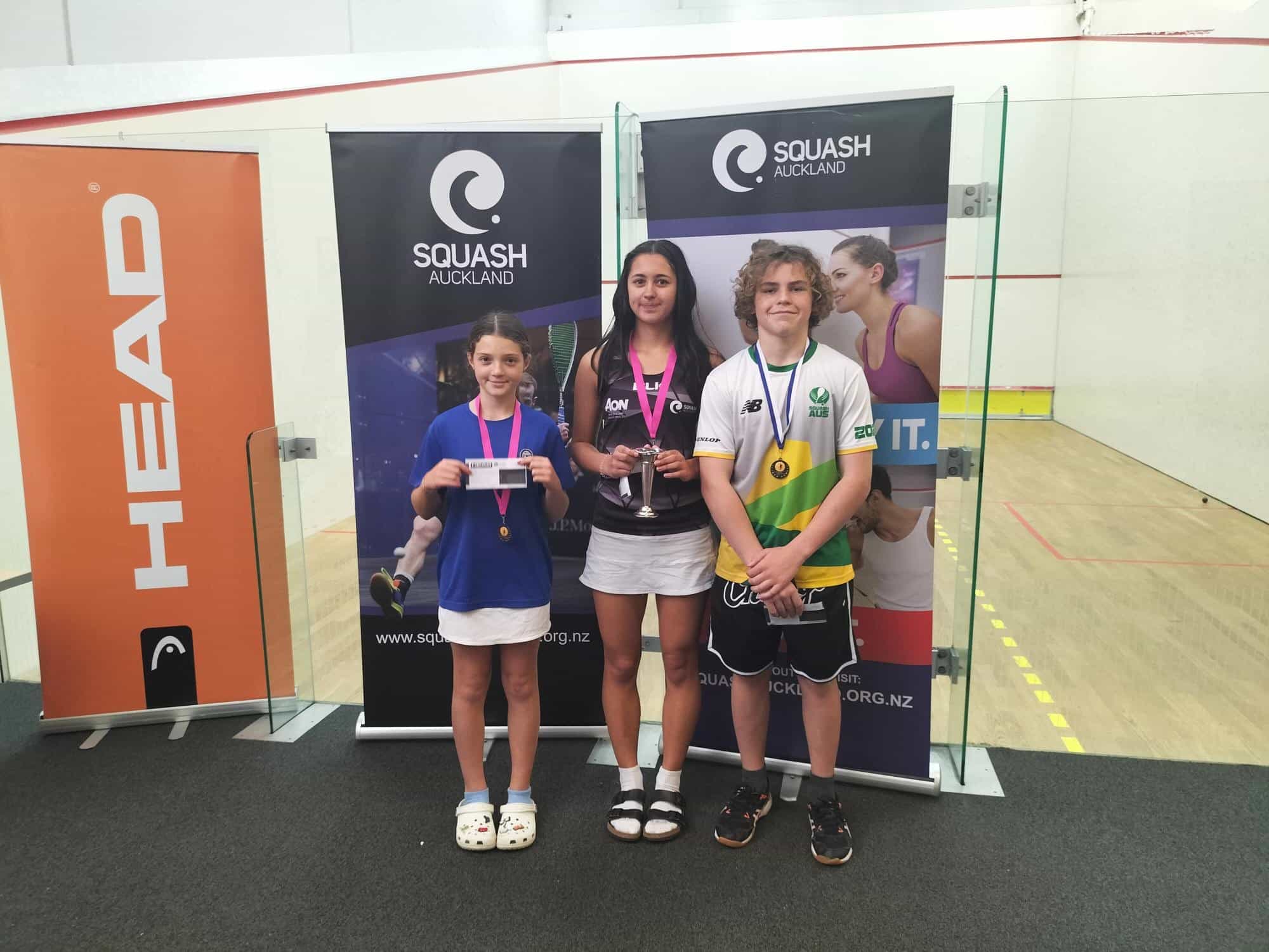 Squash Three age group champions