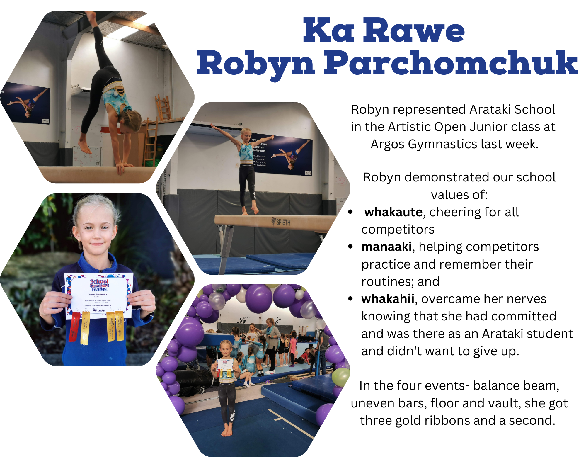 Robyn at the Argos Gymnastics Competition