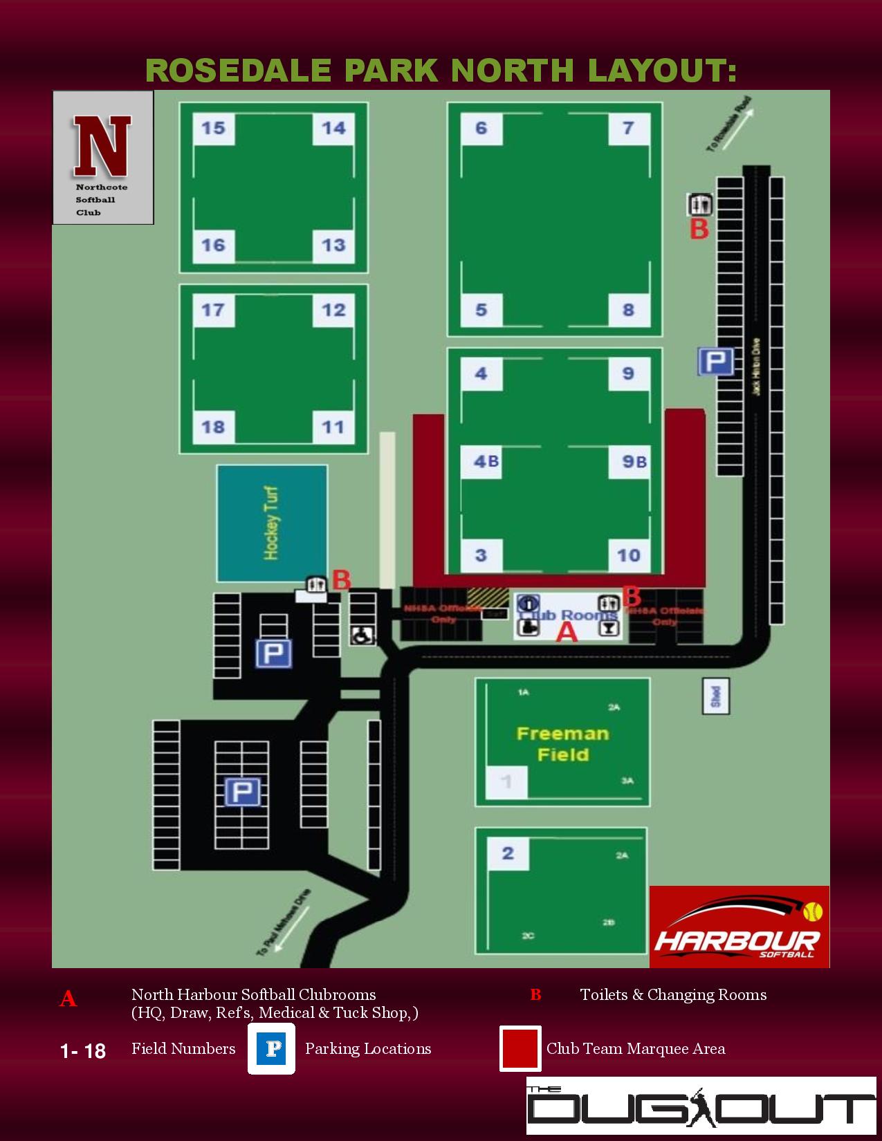 Northcote Softball Club - Diamond Layout @ Rosedale