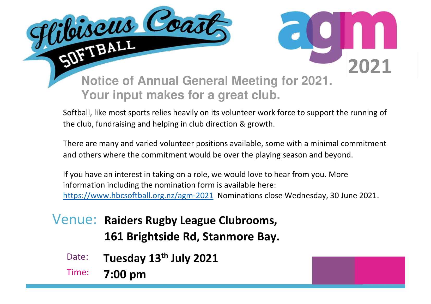 NOTICE OF AGM  City of Sydney Basketball