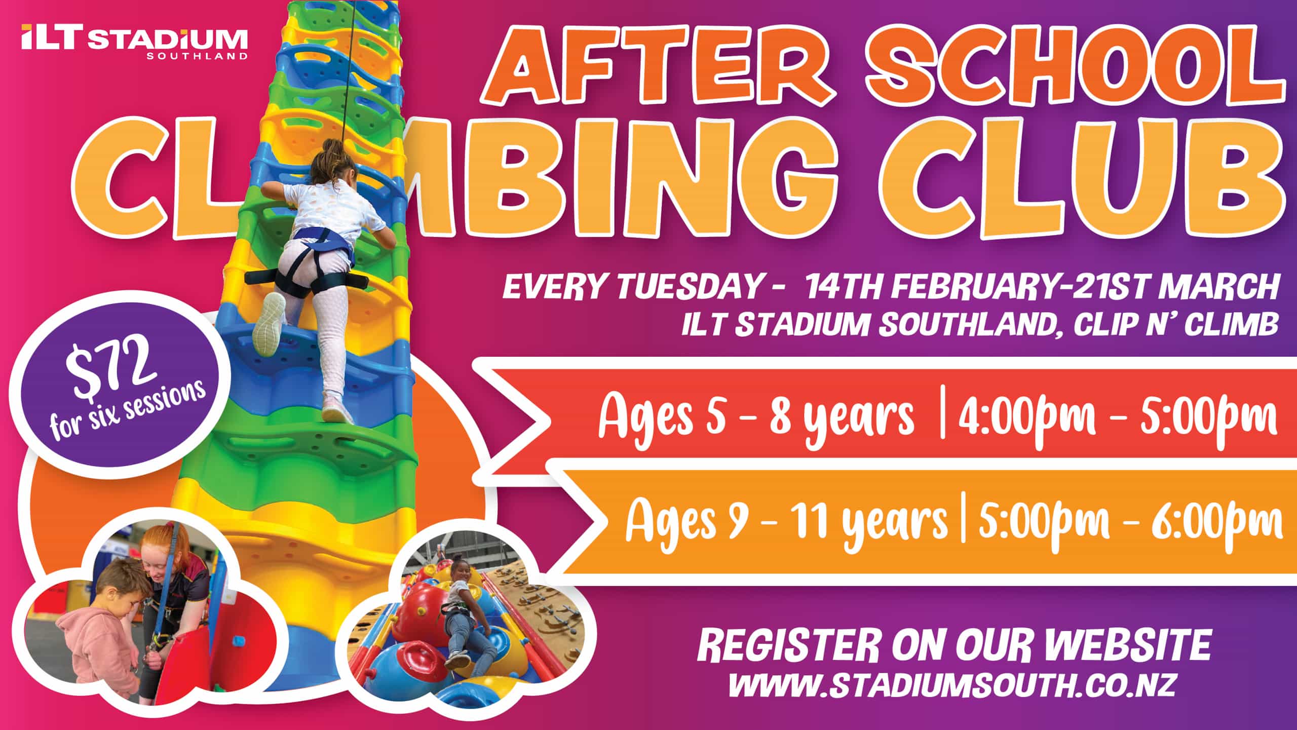 ILT Stadium Southland After School Climbing Club