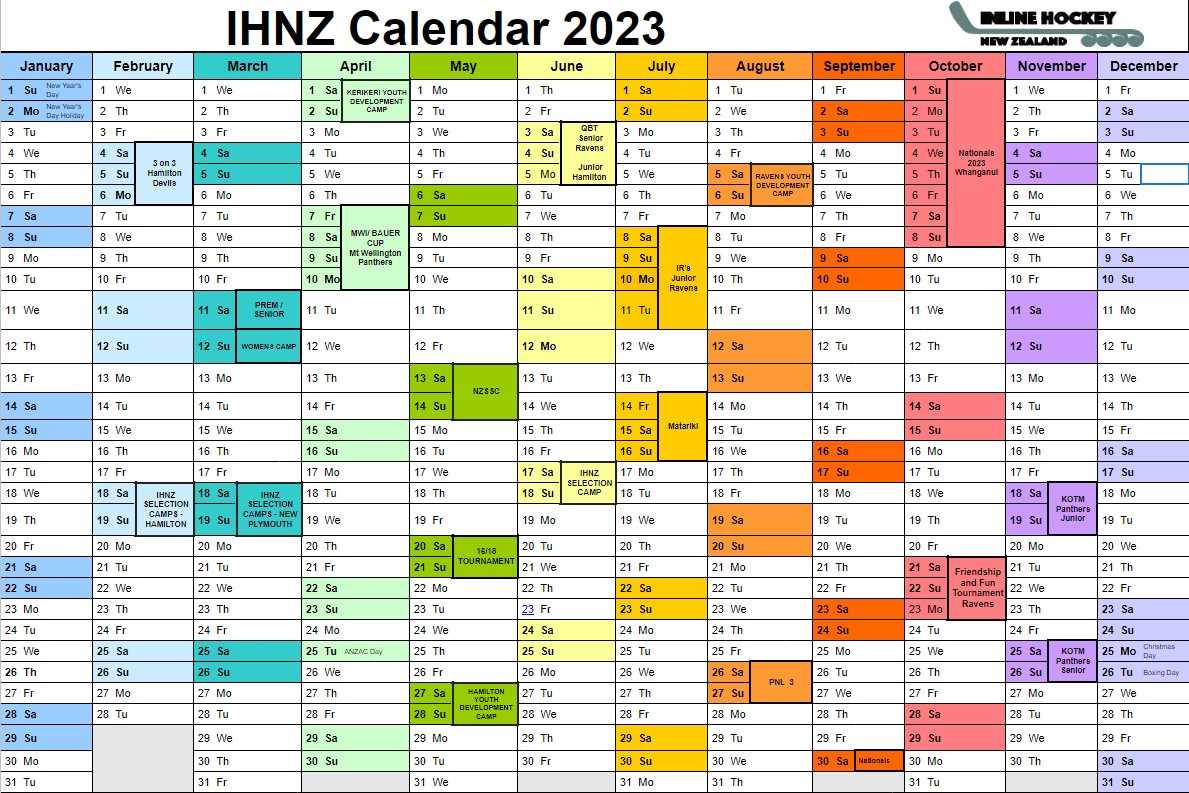 INHZ Draft Calendar 2023