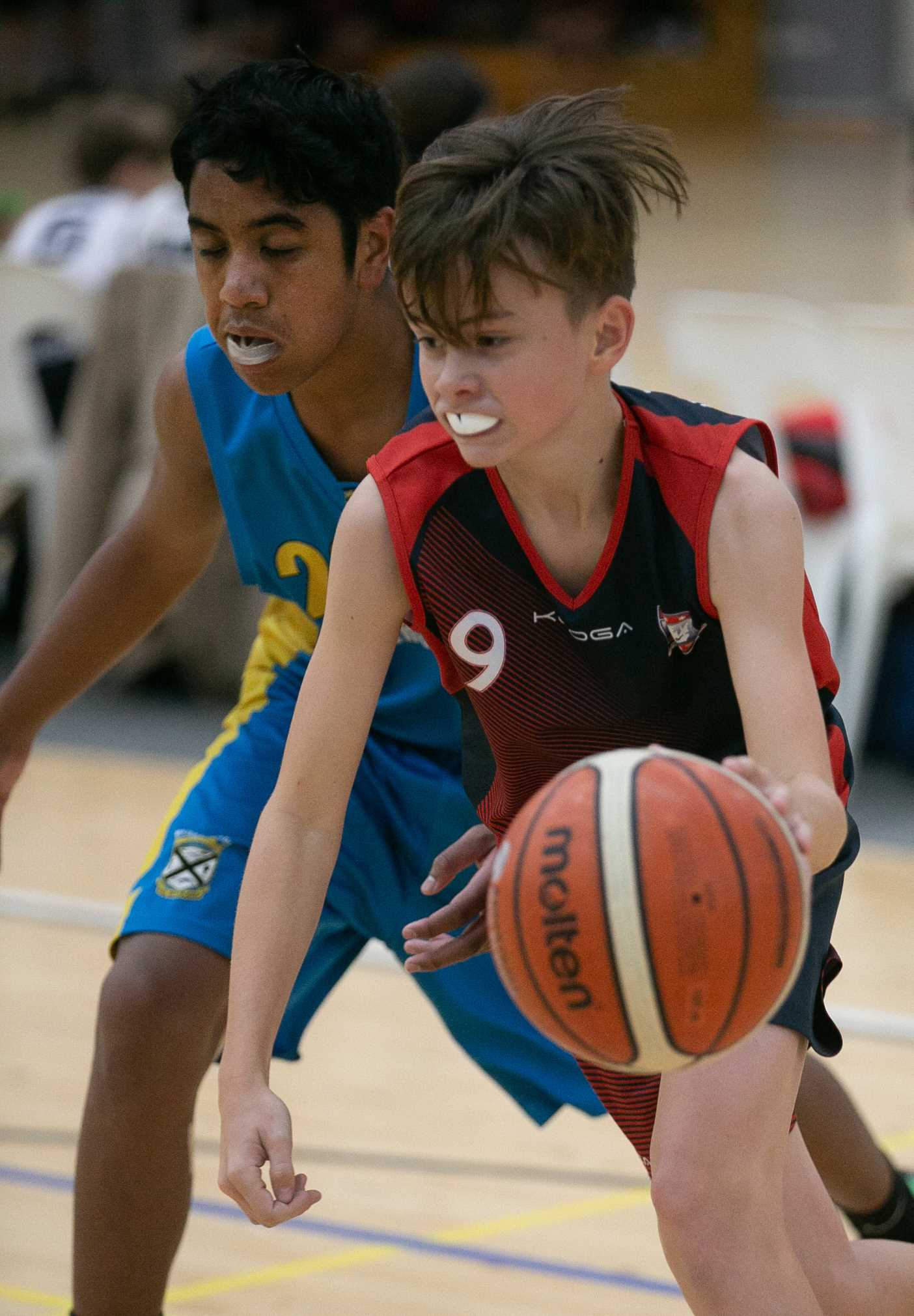 Action from the basketball at the 2019 Anchor AIMS Games in Tauranga.