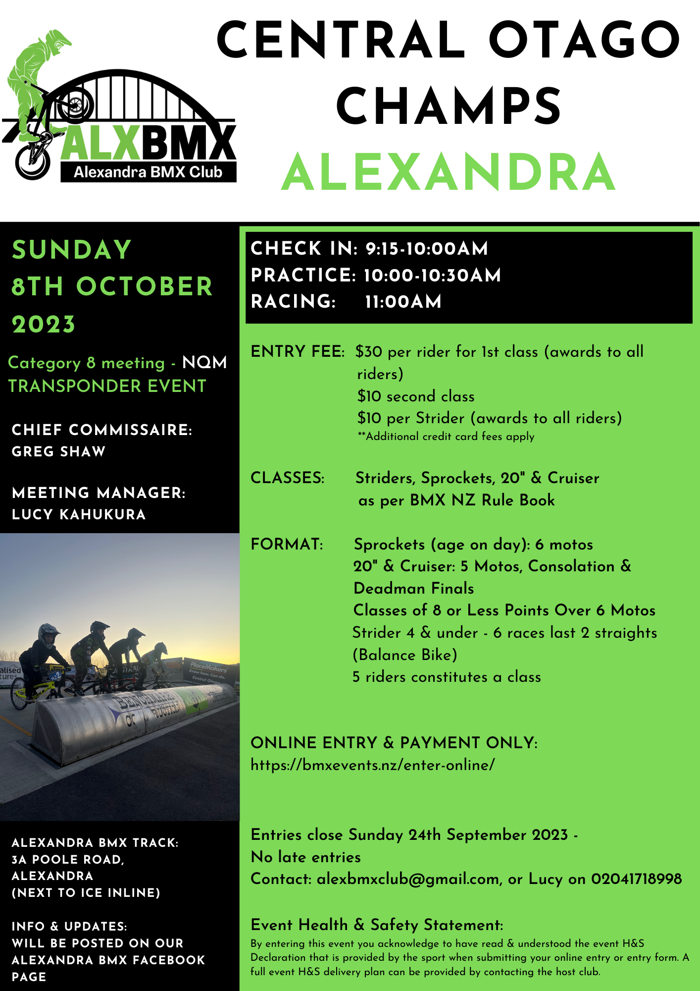 BMX New Zealand National Events Calendar