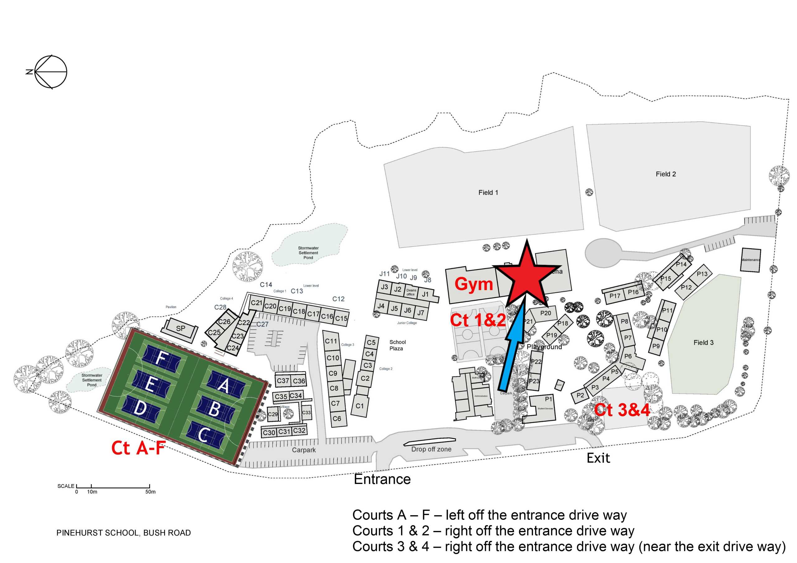 Kidzplay Netball Map of Venue (Arena)
