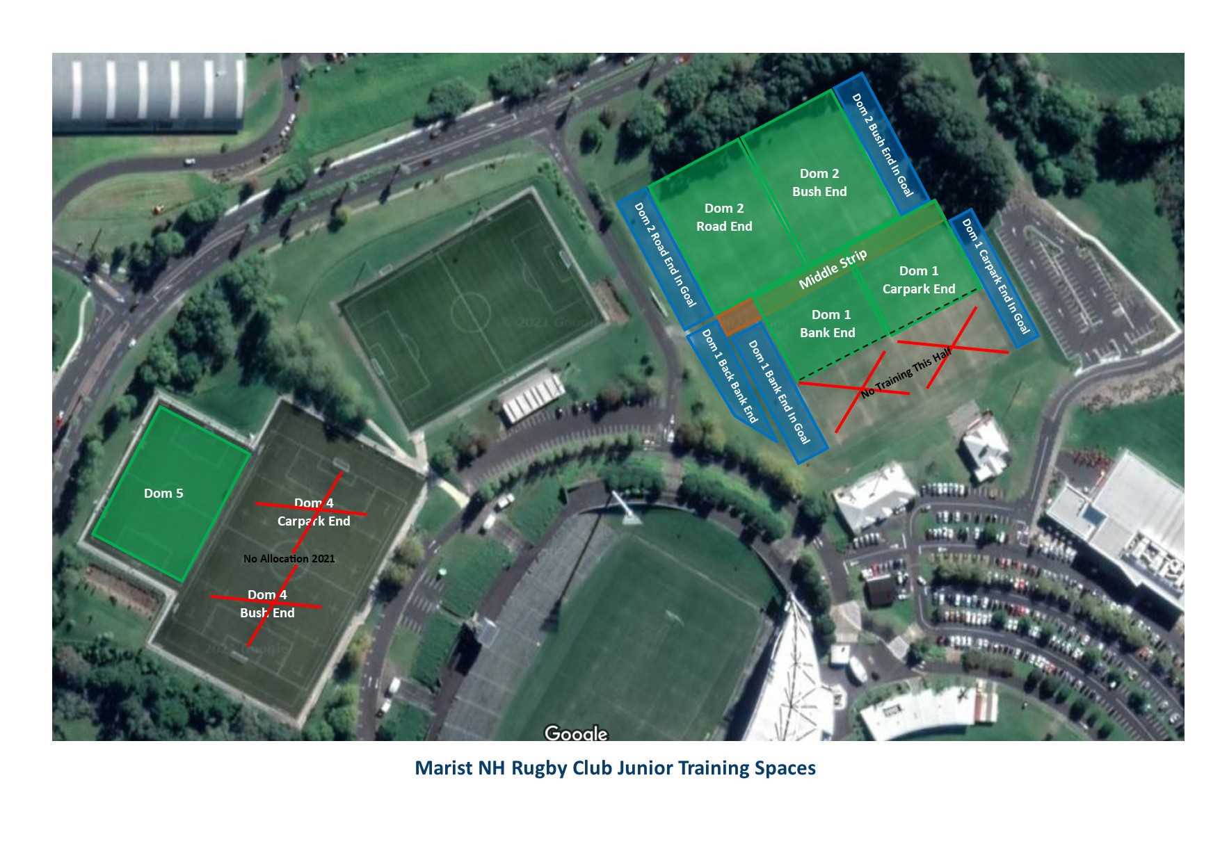 Marist North Harbour Rugby Club Junior Training Schedule