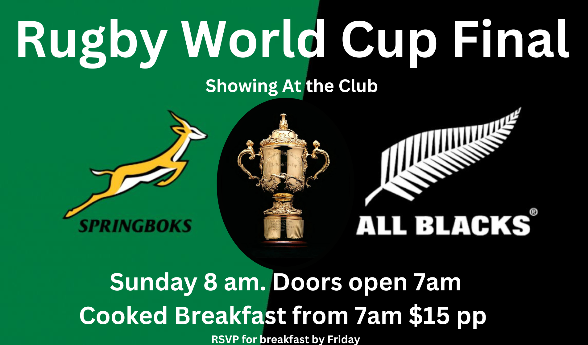 Rugby World Cup Final Breakfast