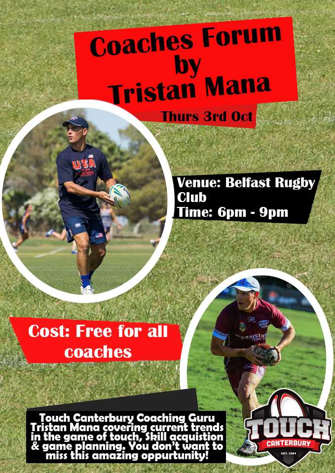 Coaches Forum With Tristan Mana 3rd October