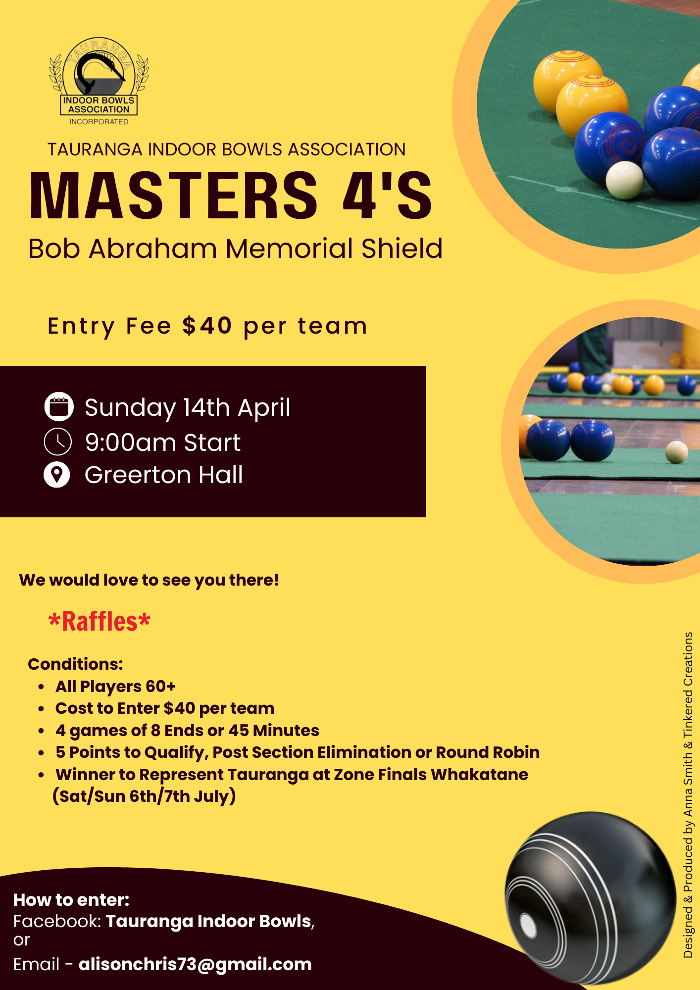 Tauranga Indoor Bowls Association Event Flyers / Forms / Information