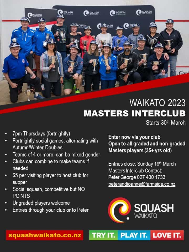 Squash Waikato DOUBLES & MASTERS