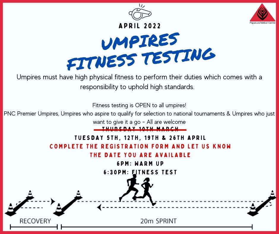 Umpires Fitness Testing (Facebook Post)