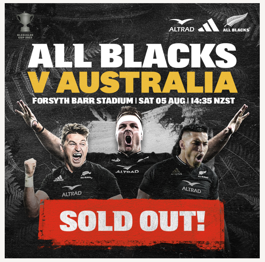 DUNEDIN TEST IS NOW SOLD OUT!