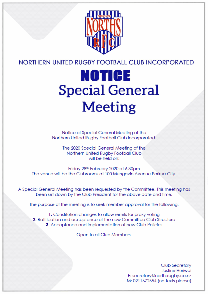 Notice Special General Meeting