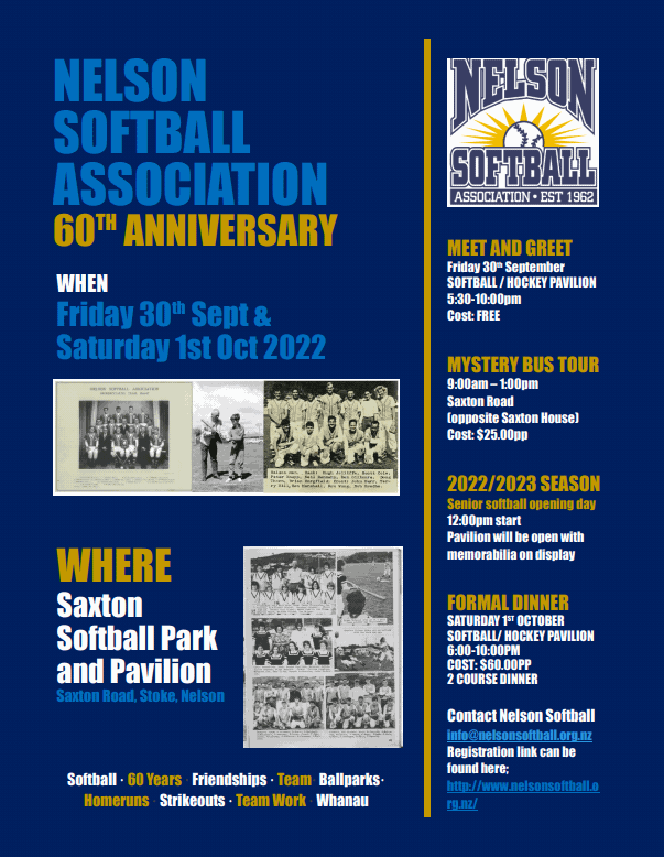 ** Nelson Softball Association 60th Anniversary**