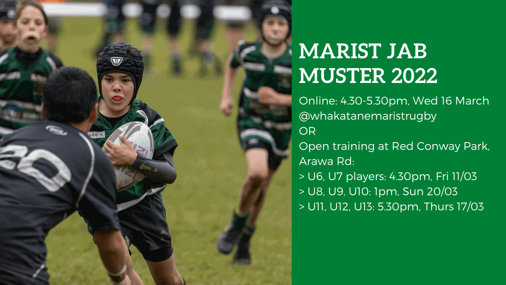 2022 Muster for Junior Rugby online and open training