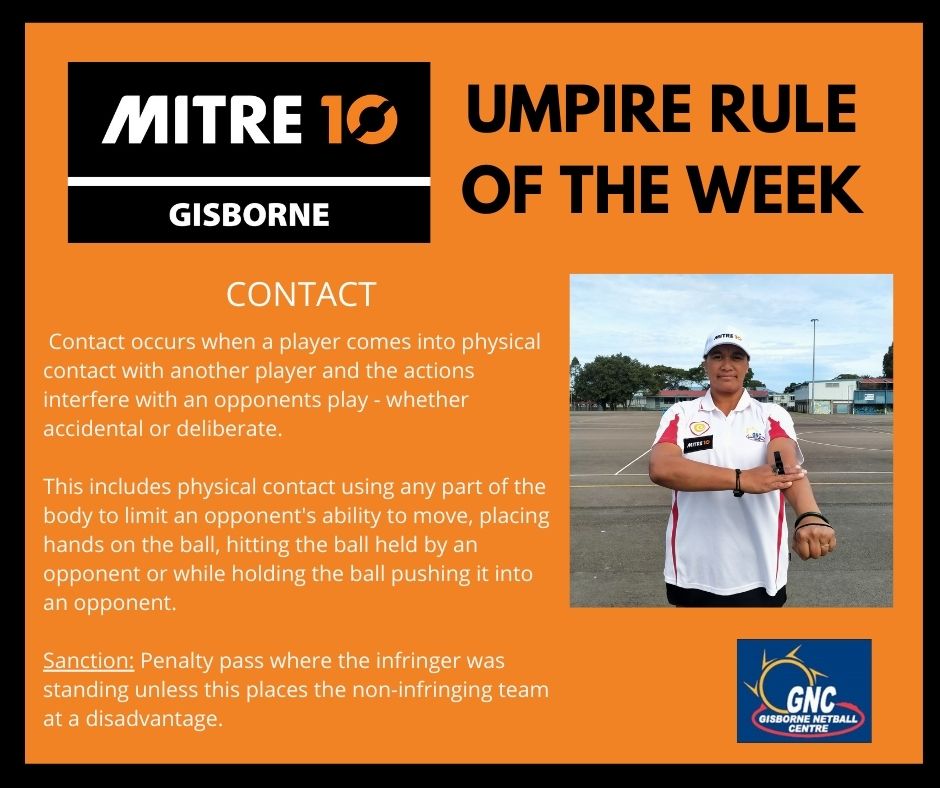 Gisborne Netball Centre Mitre 10 Rule of the Week