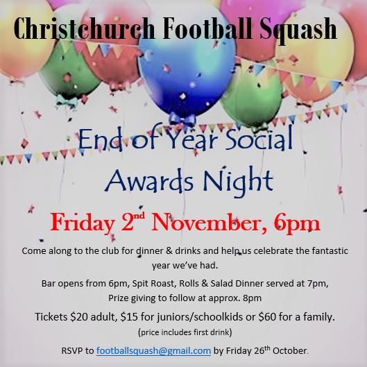 End of Year Social Night Awards 2018